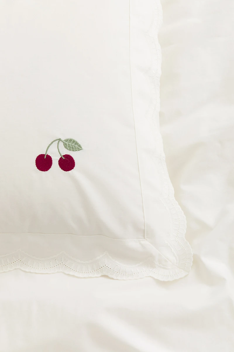 Housse de couette avec détail brodé
