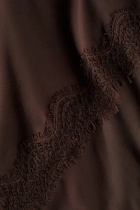 Jupe asymétrique en satin de viscose