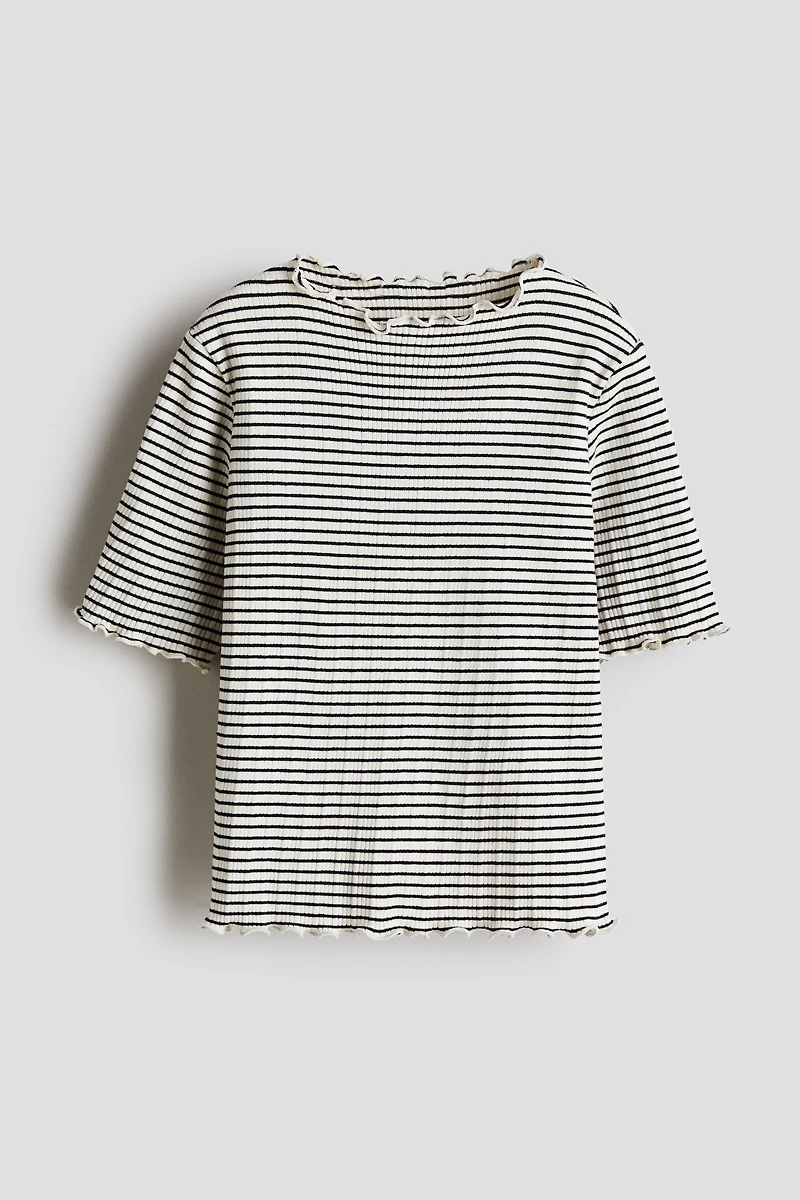 Haut en coton côtelé