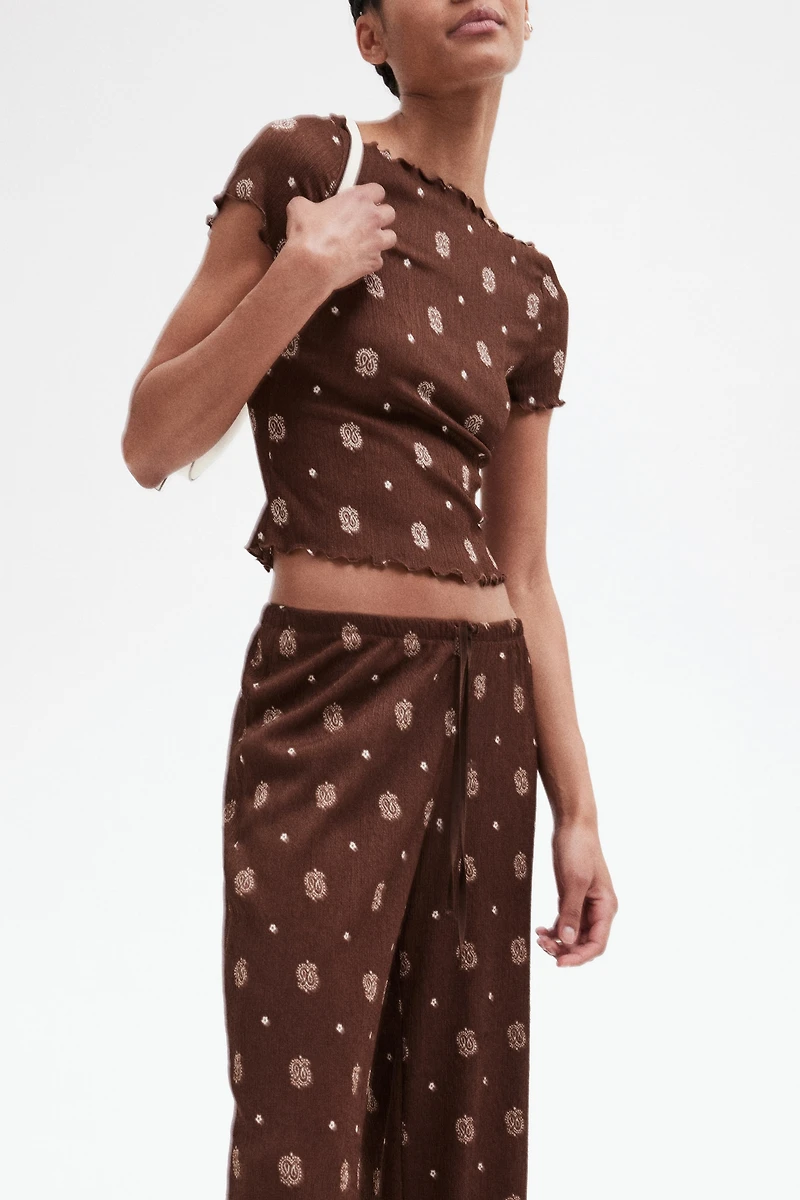 Crinkled Drawstring Pants