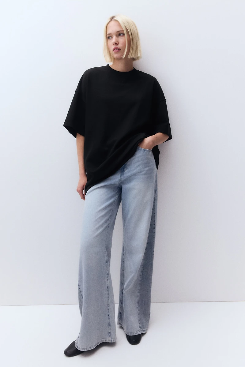 Oversized Short-Sleeved Sweatshirt