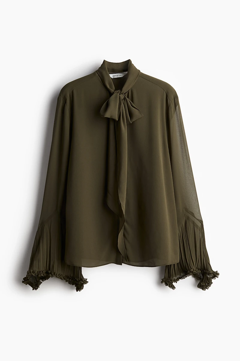 Blouse lavallière en mousseline