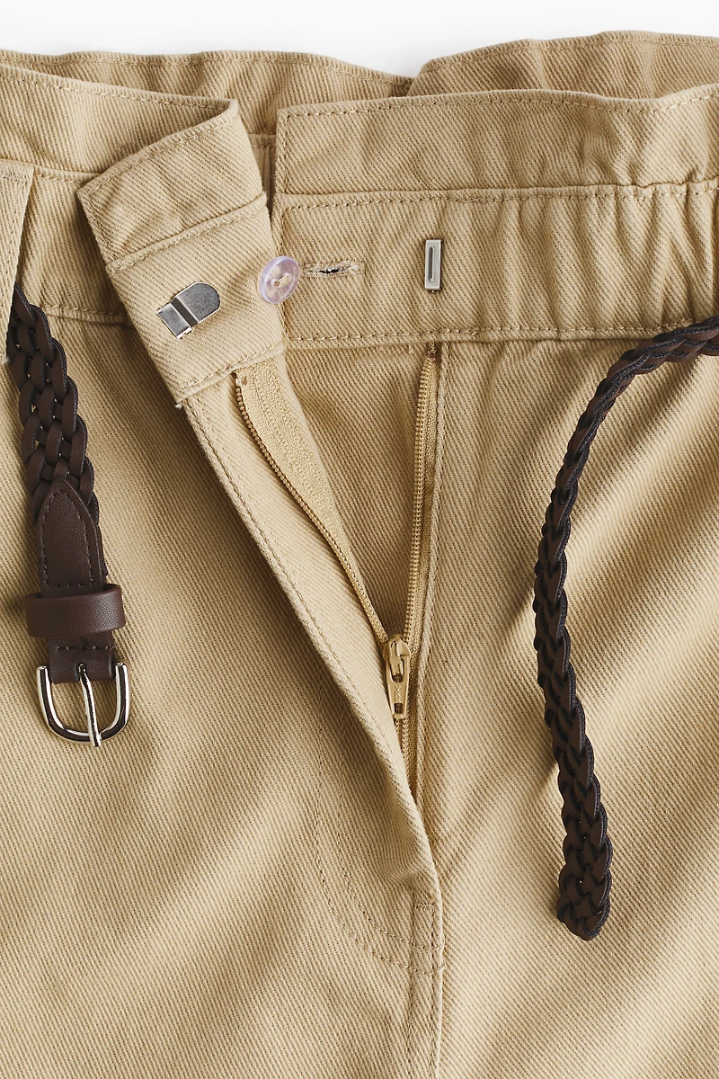 Belted Twill Shorts