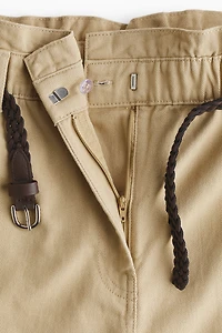 Belted Twill Shorts