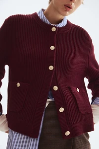 Rib-Knit Cardigan