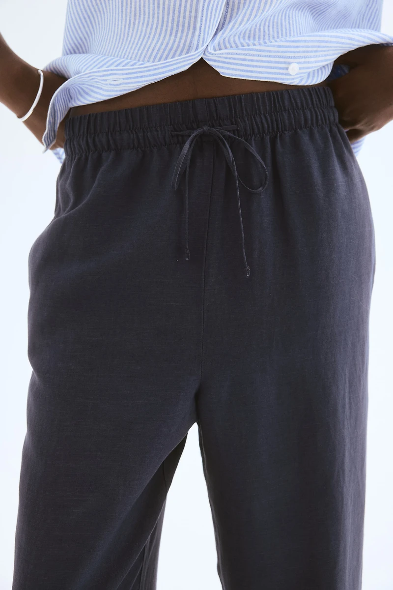 Linen-Blend Pants
