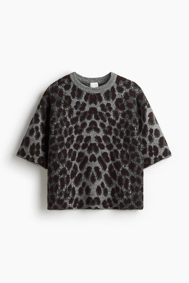 Boxy Jacquard-Knit Sweater