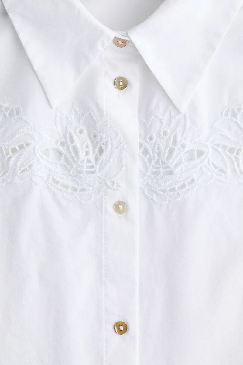 Eyelet-Embroidered Cotton Shirt