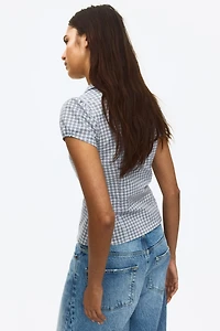 Button-Front Top with Collar