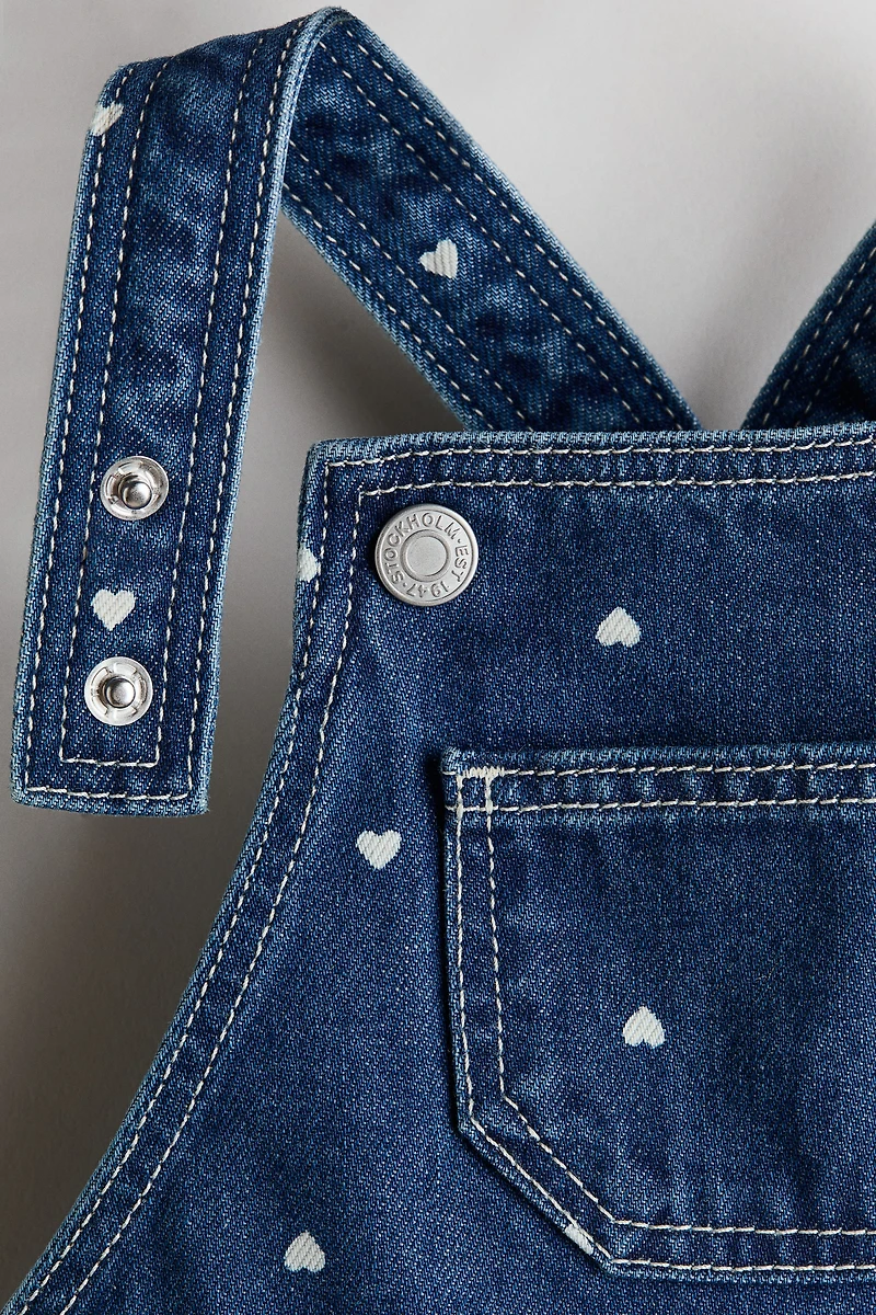Salopette en denim imprimé