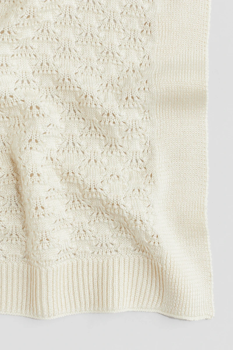 Pointelle Silk-Blend Baby Blanket