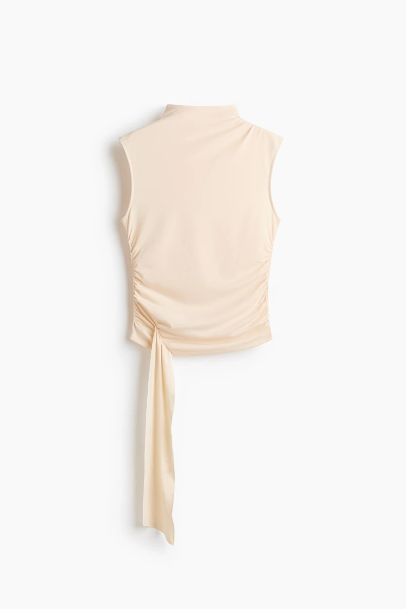 Draped-Panel Jersey Top