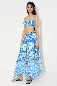 Gathered Poplin Crop Top
