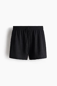 Textured Jersey Drawstring Shorts