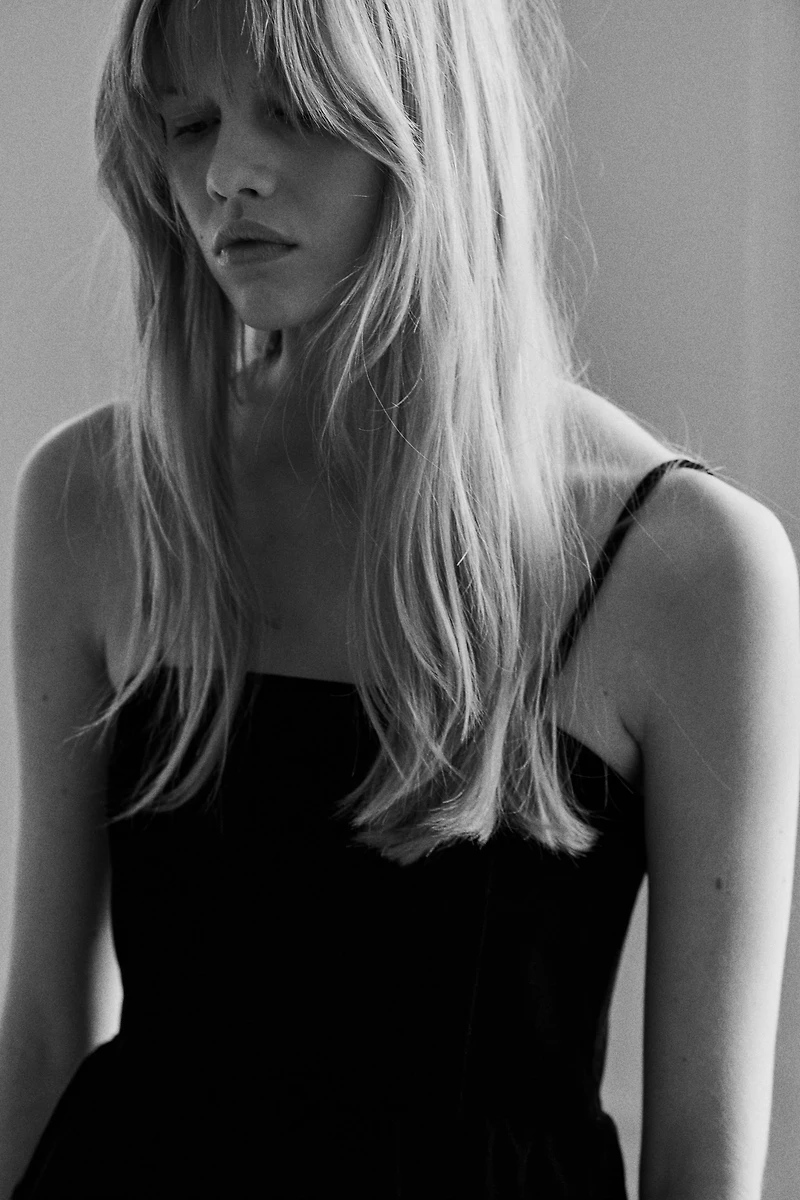 Bubble-Hem Strappy Top