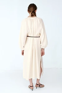 Oversized Tie-Belt Dress