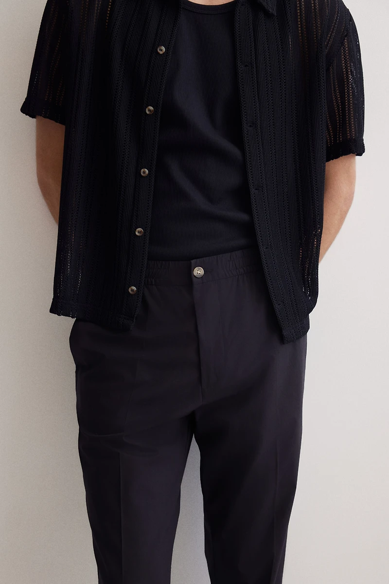 Pantalon court coupe classique en coton