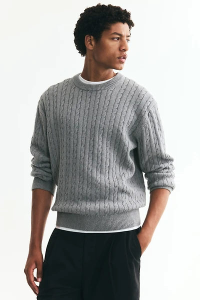 Regular-Fit Cable-Knit Sweater