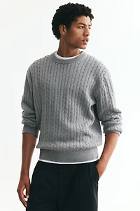 Regular-Fit Cable-Knit Sweater