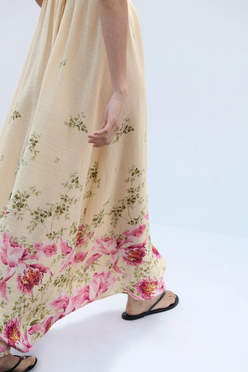Flared-Skirt Strappy Dress