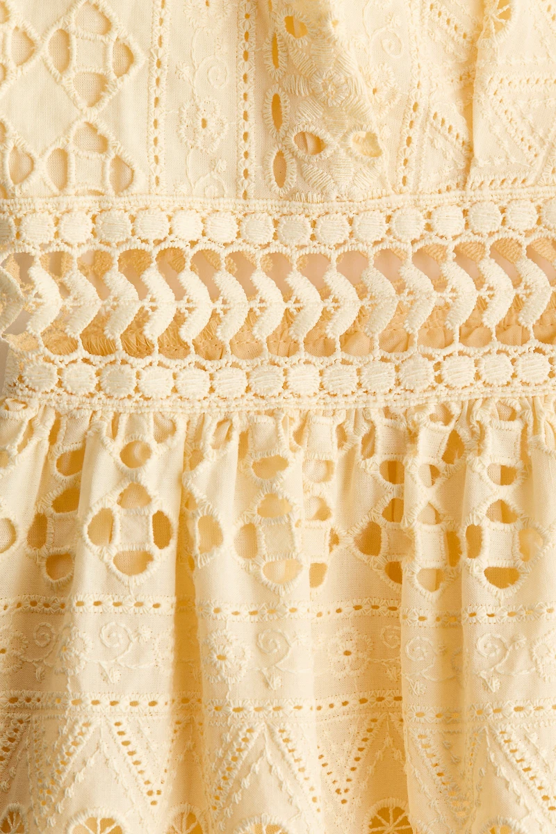 Eyelet-Embroidered Cutout Dress