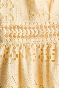 Eyelet-Embroidered Cutout Dress