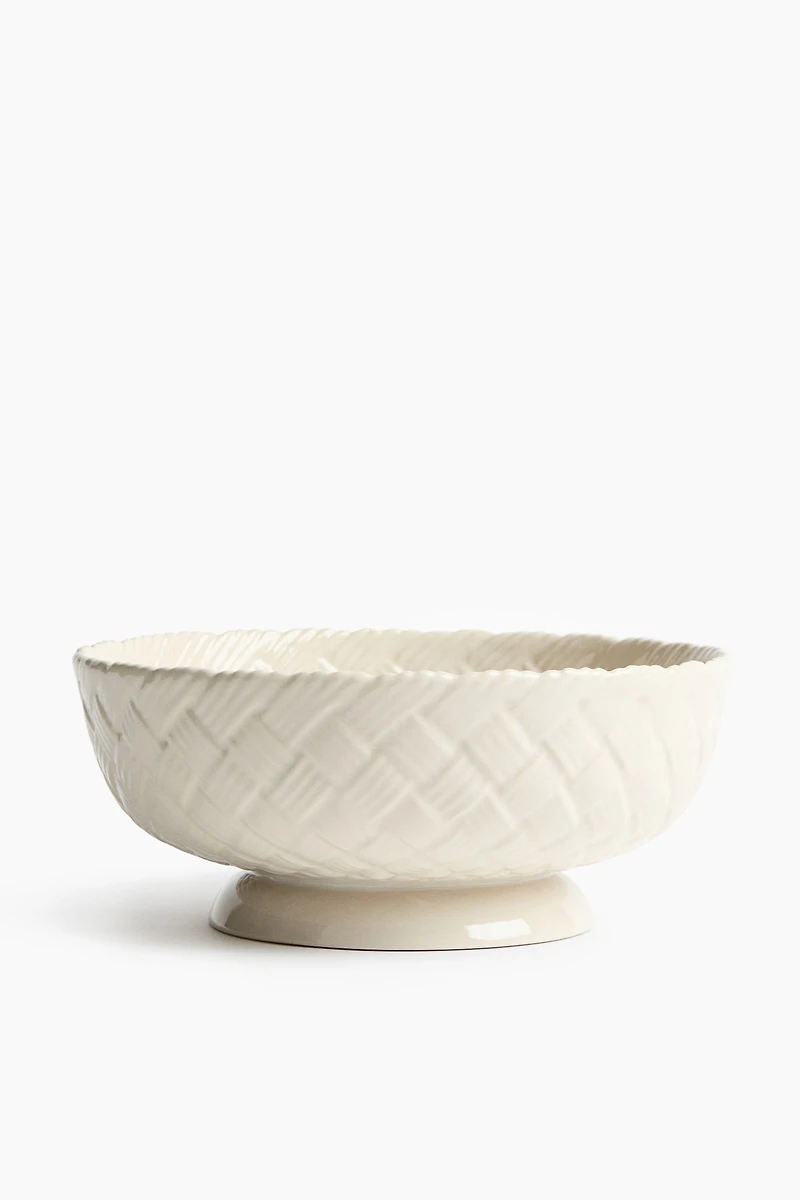Large Braided-Look Stoneware Bowl