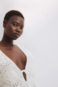 Cotton Beach Dress with Eyelet Embroidery