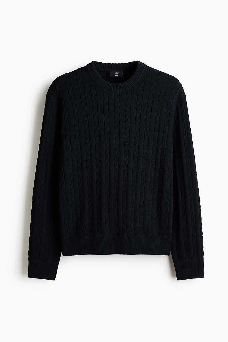 Regular-Fit Cable-Knit Sweater