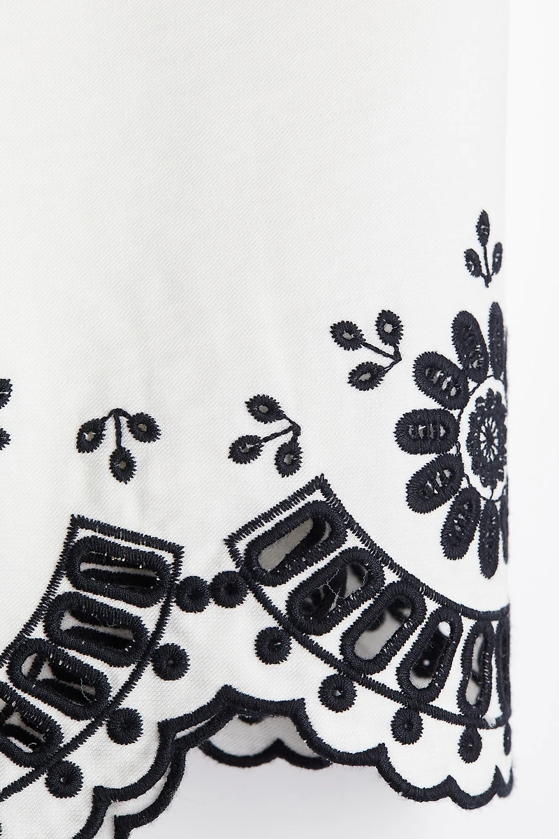 Embroidered Twill Shorts