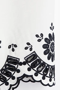 Embroidered Twill Shorts