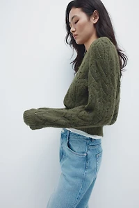 Pointelle-Knit Sweater