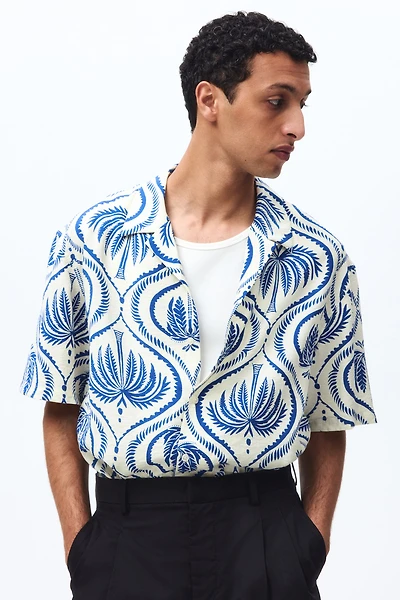Chemise décontractée à col cubain