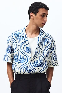 Chemise décontractée à col cubain
