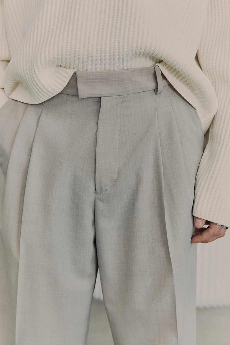 Wool-Blend Suit Pants