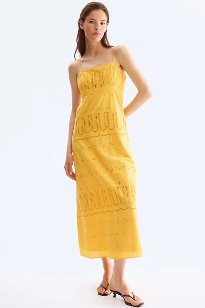 Eyelet-Embroidered Strappy Dress
