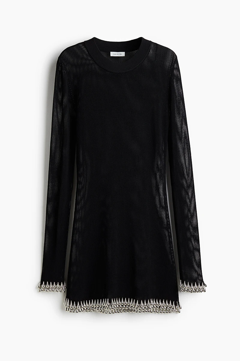 Bead-Trimmed Net Top