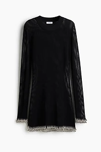 Bead-Trimmed Net Top