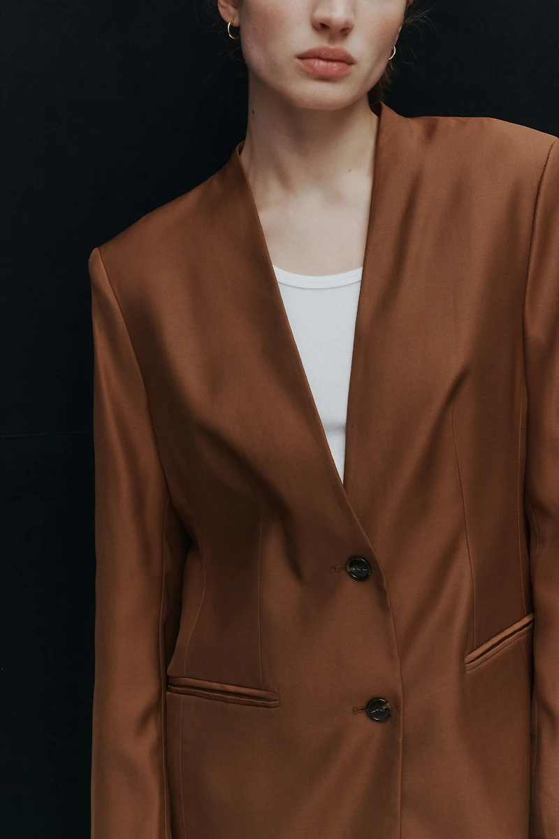 Lapelless Blazer