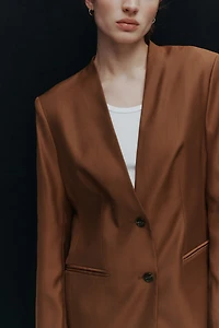 Lapelless Blazer