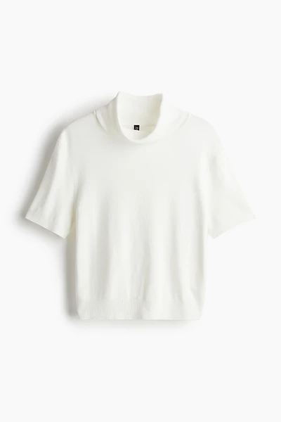 Fine-Knit Turtleneck Top