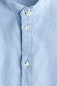 Cotton Band Collar Shirt