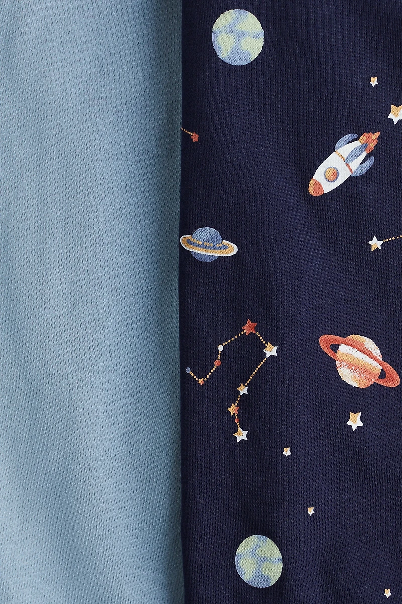 Lot de 2 pyjamas à motif en coton