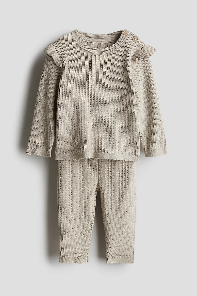 Ensemble 2 pièces en tricot pointelle