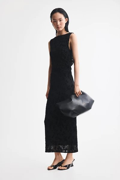 Flock-Print Bodycon Dress