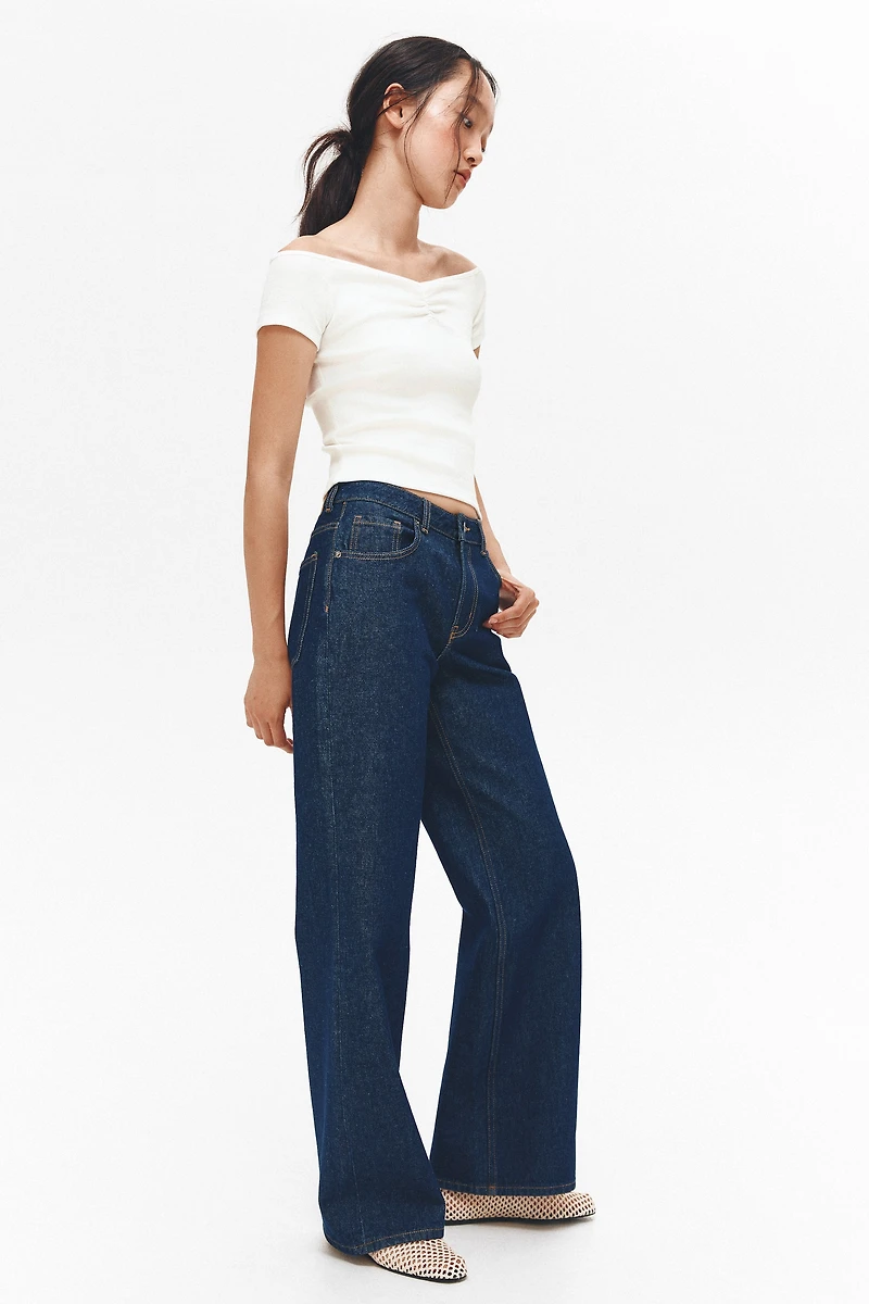 Ribbed Boat-Neck Top