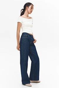 Ribbed Boat-Neck Top