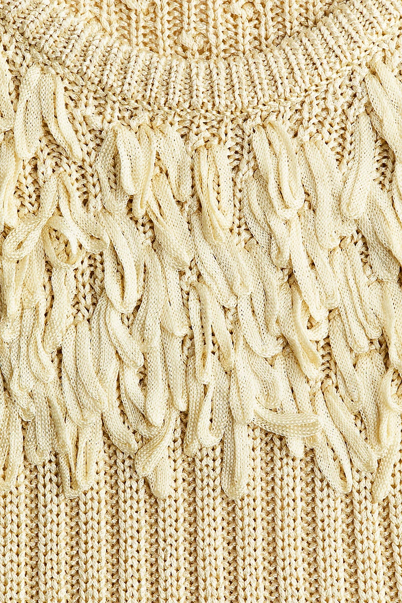 Haut frangé en tricot côtelé