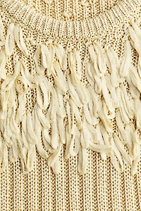 Haut frangé en tricot côtelé