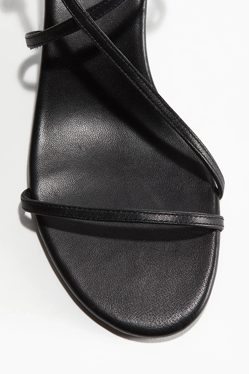Kitten-Heeled Leather Sandals